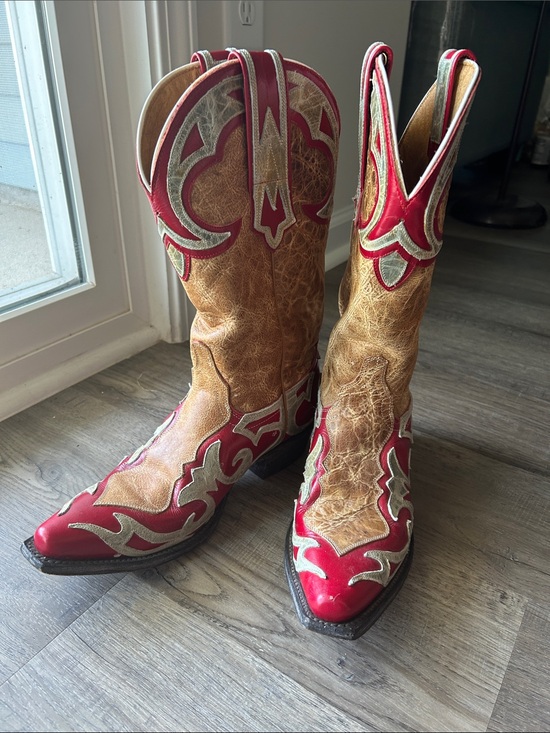 Sterling River Shoes - Sterling River Boots Women's Red & Tan Western Cowboy Boots